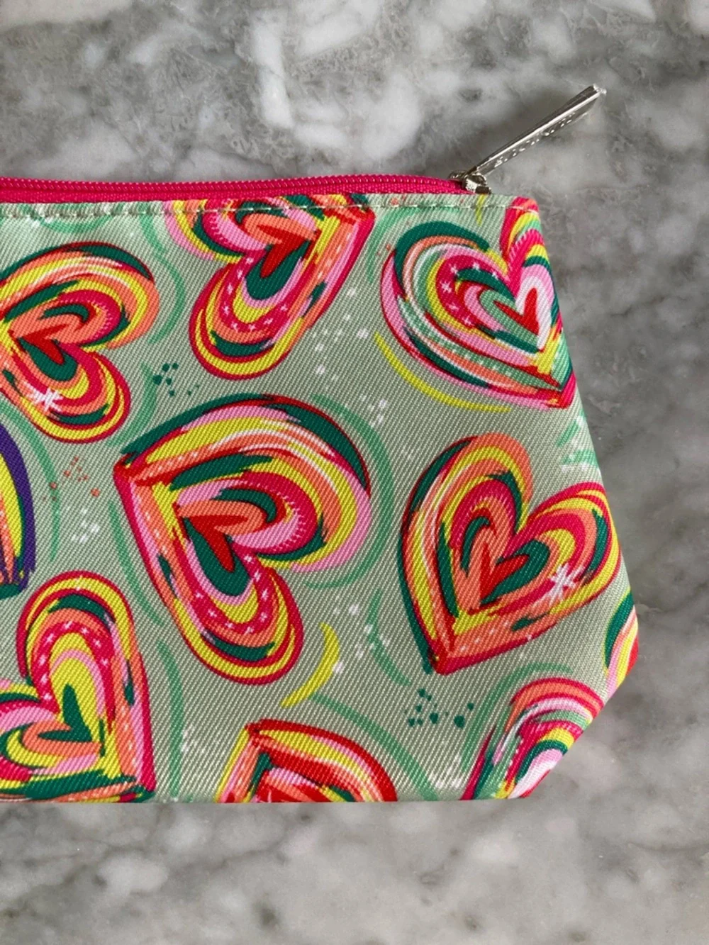 Clinique Heart Print Cosmetic Pouch